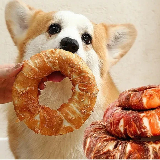 Friandises pour chiens – Donuts poulet & canard + bâtonnets à mâcher