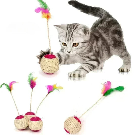 Jouet interactif d'entraînement de balle à gratter en Sisal pour chaton et chat