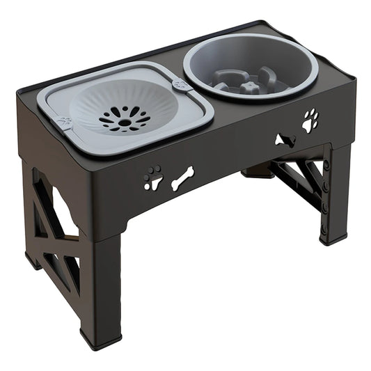Gamelle 3 en 1 pour animaux – Double bol pliable avec hauteur réglable
