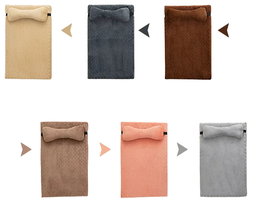 Lit chaud et apaisant pour chien avec oreiller, tapis en peluche moelleuse pour chien avec housse amovible et lavable pour grands, moyens et petits chiens et chats
