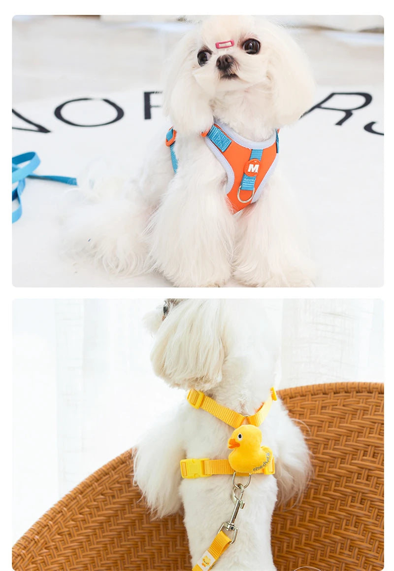 Collier de cou réglable pour animaux de compagnie, harnais pour chiot, gilet en Polyester