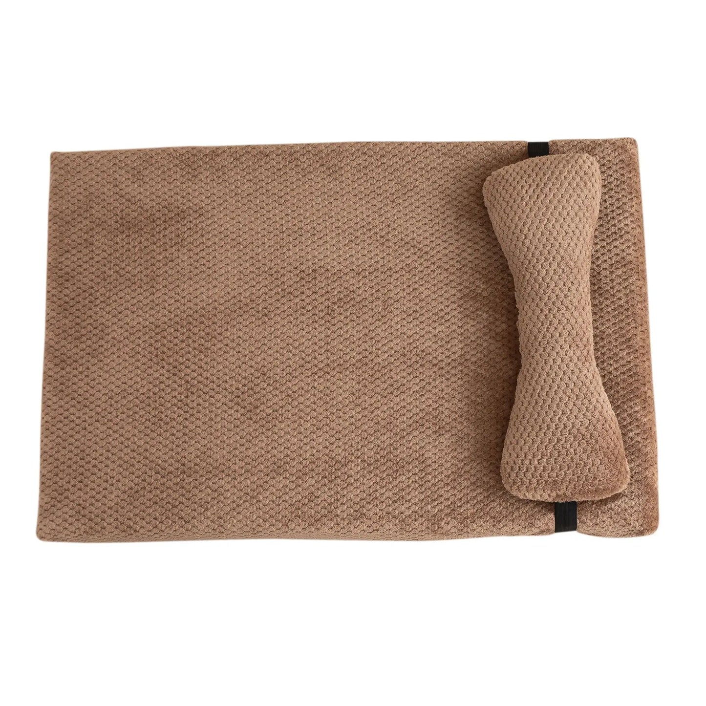 Lit chaud et apaisant pour chien avec oreiller, tapis en peluche moelleuse pour chien avec housse amovible et lavable pour grands, moyens et petits chiens et chats