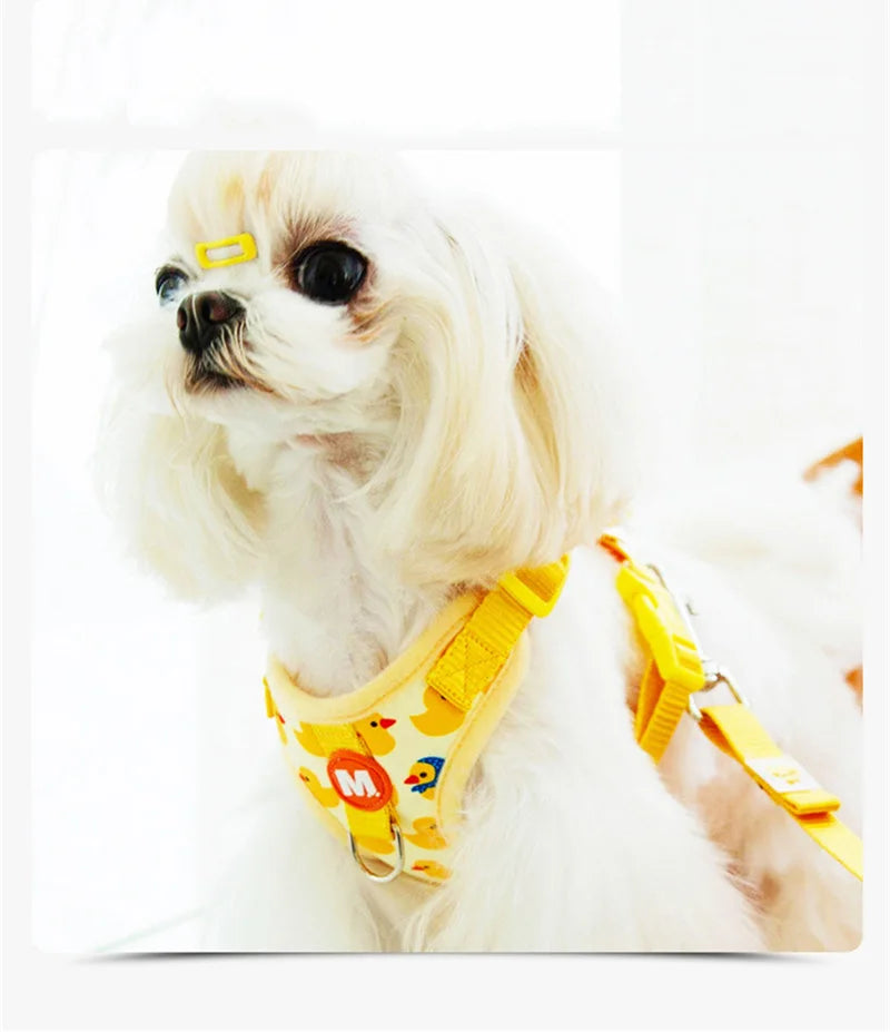 Collier de cou réglable pour animaux de compagnie, harnais pour chiot, gilet en Polyester